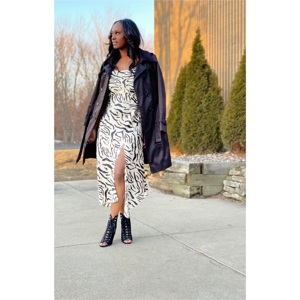 Zebra print slip dress